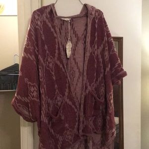 Hooded cardigan sweater